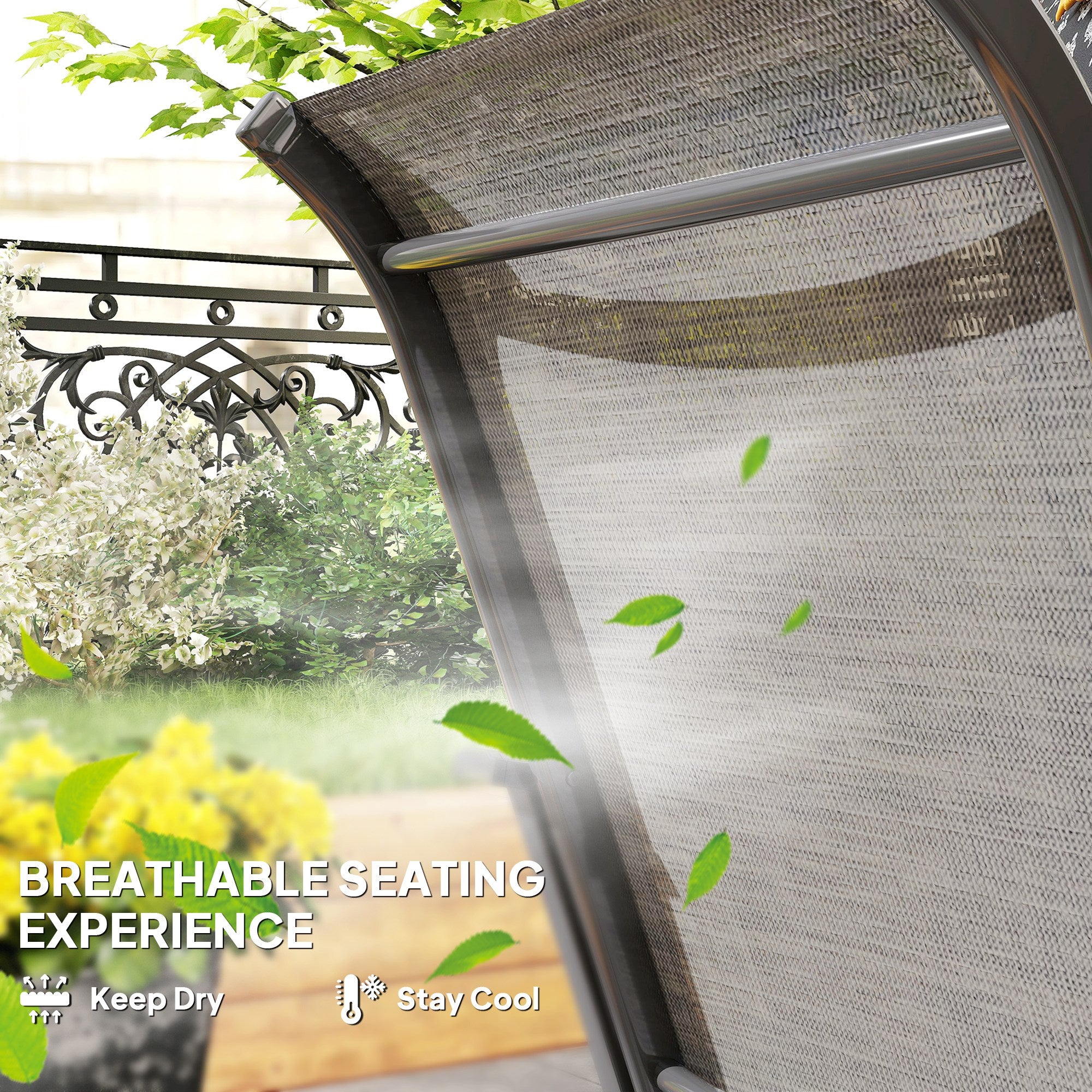Patio Chairs Set of 2 with Armrest and High Backrest, for Backyard, Balcony, Porch, Poolside, Deck, Garden, Brown