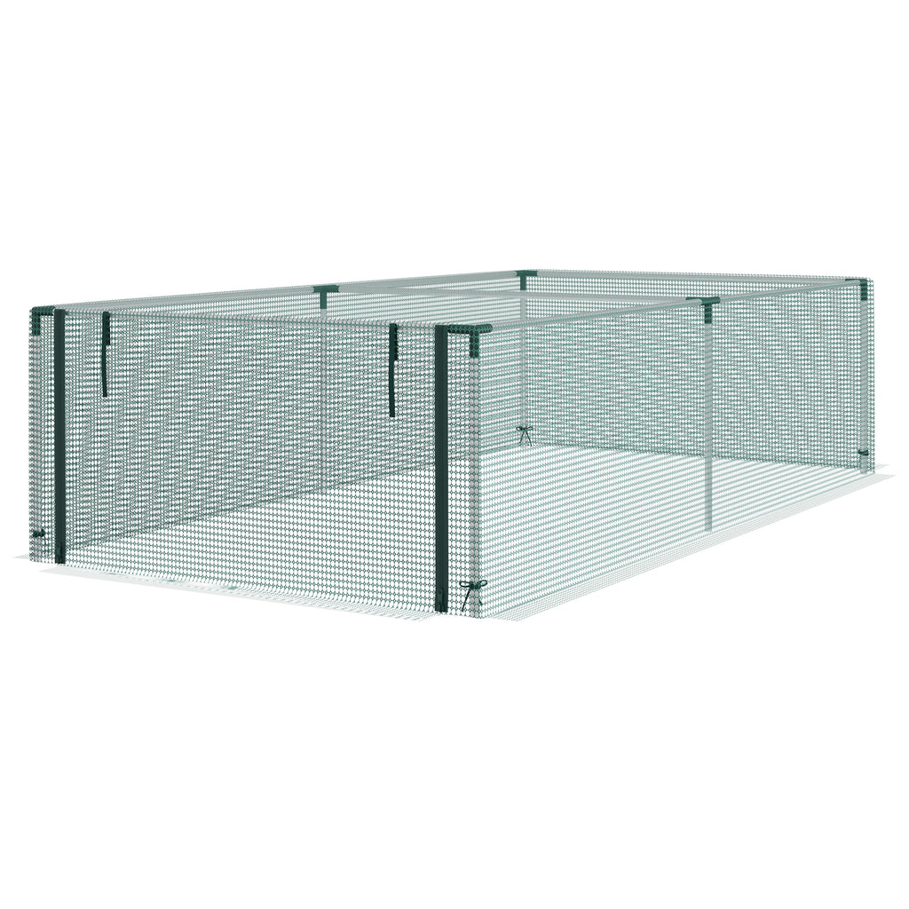 8' x 4' Plant Protection Cage with Zipper Roll-Up Door, Plant Protector from Animals with Galvanised Steel Frame