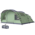 Multi-Room Camping Tent for 5 Person, Easy Set up Large Family Tent with 4 Windows, Porch, Light Green