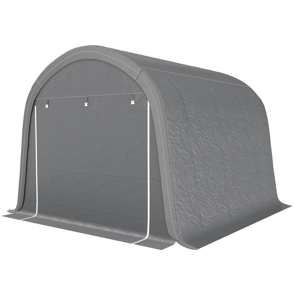 10' x 10' Outdoor Storage Tent, Heavy Duty and Waterproof Portable Shed for Bike, Motorcycle & Garden Tools, Light Grey