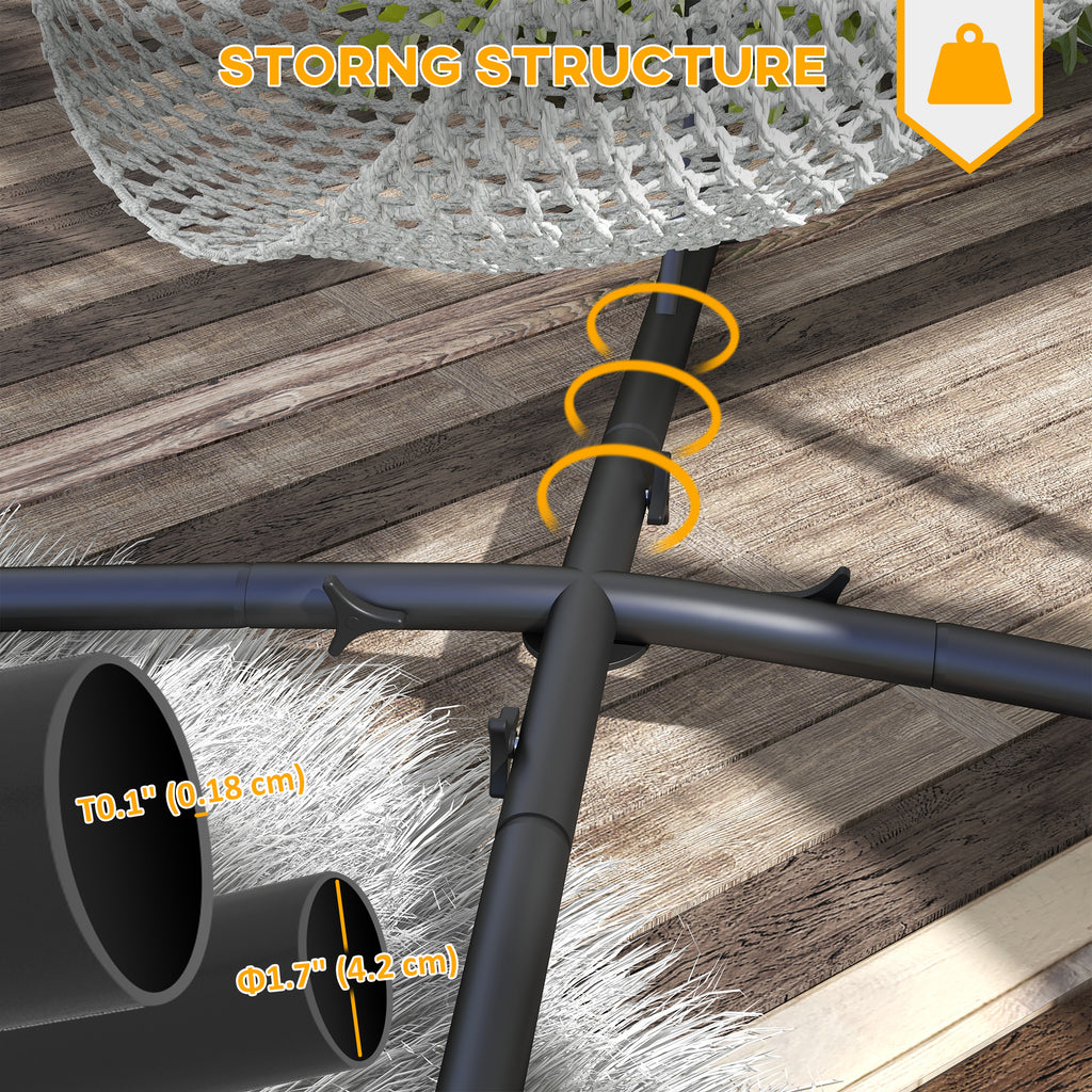 Hammock Chair Stand, Hanging Heavy Duty Steel Frame Hammock Stand Only with Chain for Indoor & Outdoor Use, Black