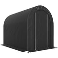 5' x 8' Outdoor Storage Shed, Heavy Duty Galvanized Steel Portable Shed for Bike, Motorcycle, Garden Tools, Black