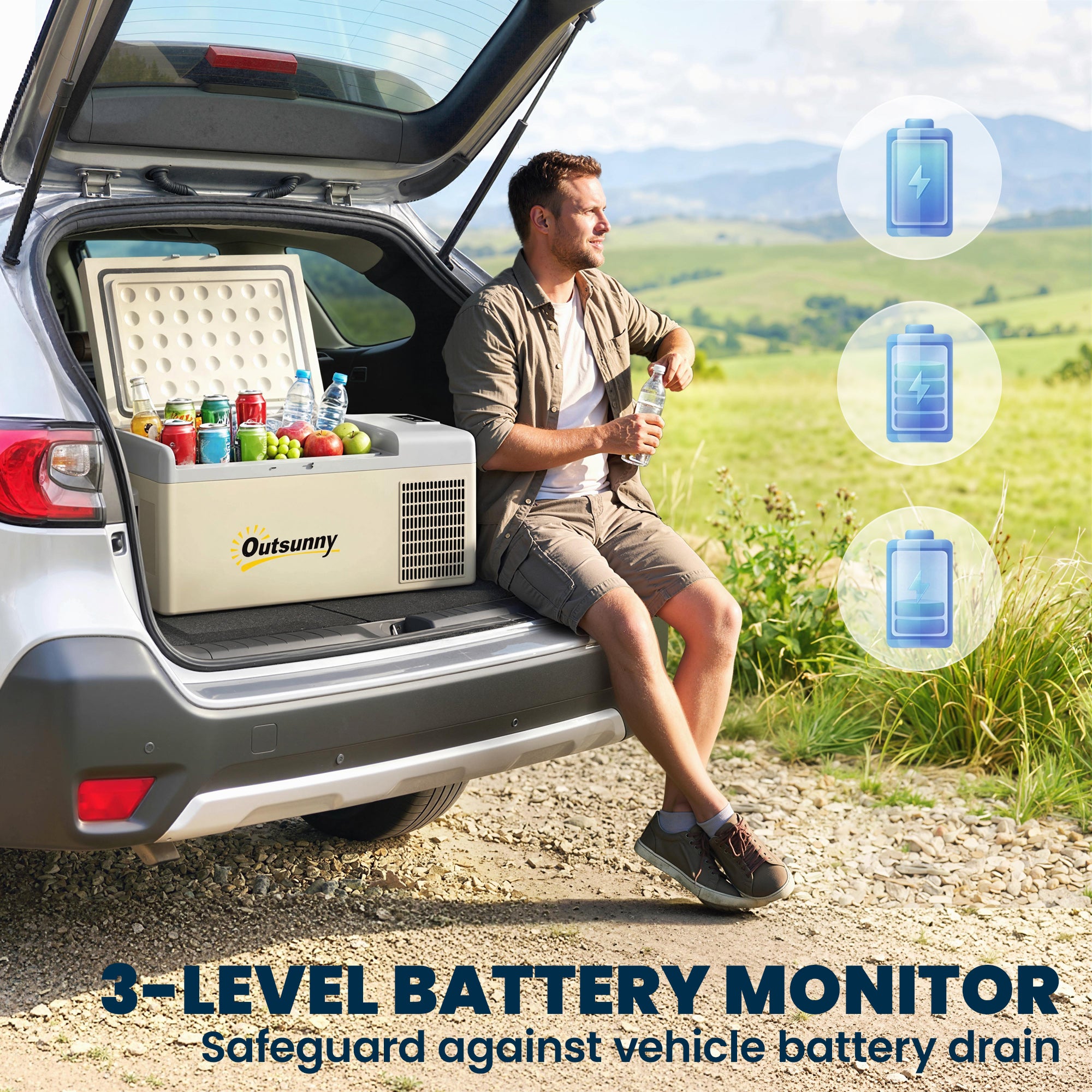 12 Volt Car Refrigerator, 17QT Car Fridge Electric Cooler, 12/24V DC and 100-240V AC, -4â„‰-50â„‰, Portable Refrigerator