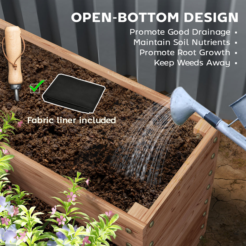 4-Tier Raised Garden Bed, Vertical Wooden Elevated Planter Box Kit with Liner for Vegetable, Flower, Herb, Dark Brown