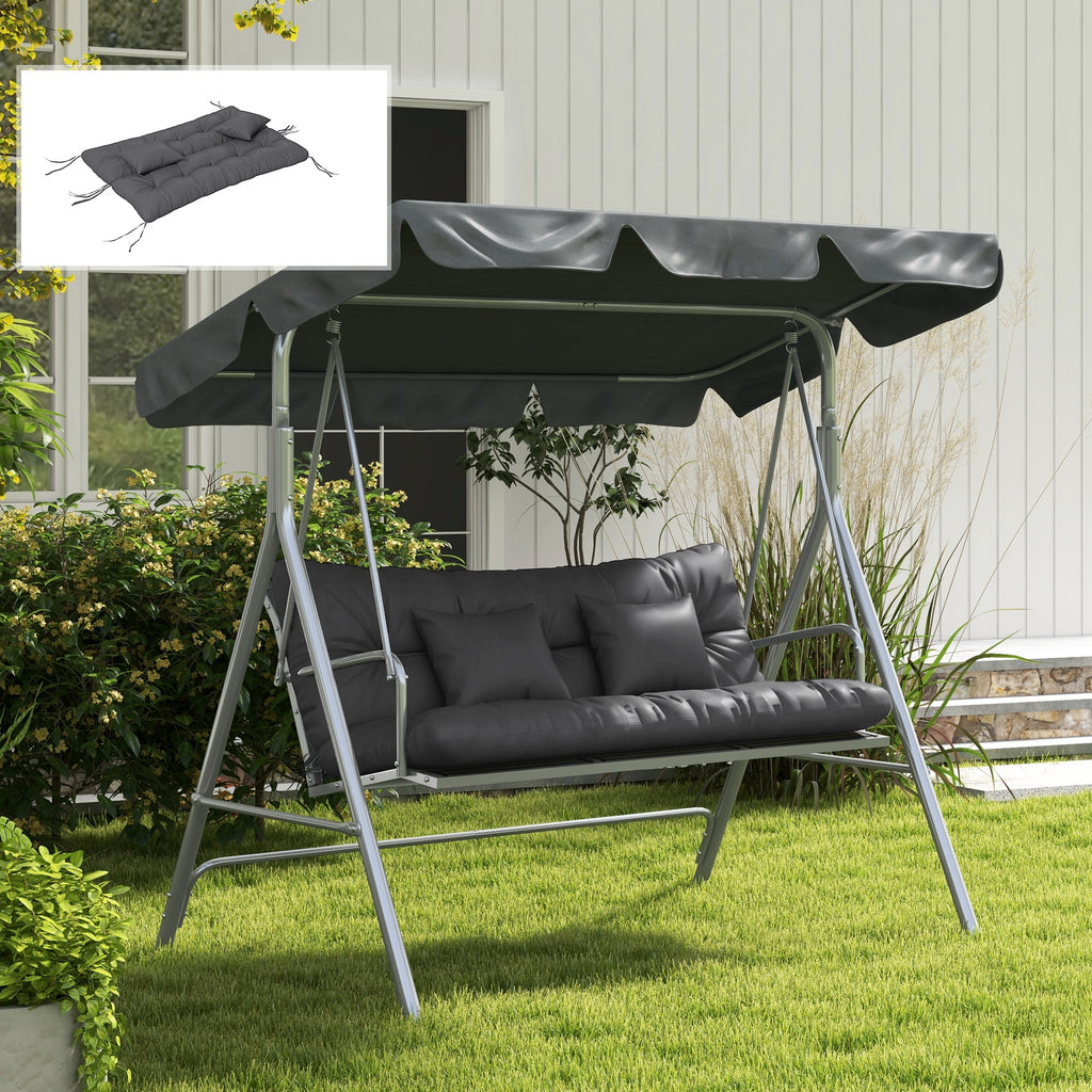 4-Piece Back and Seat Cushion Pillows Replacement and Pillows, Patio Chair Cushions Set with Ties, Grey