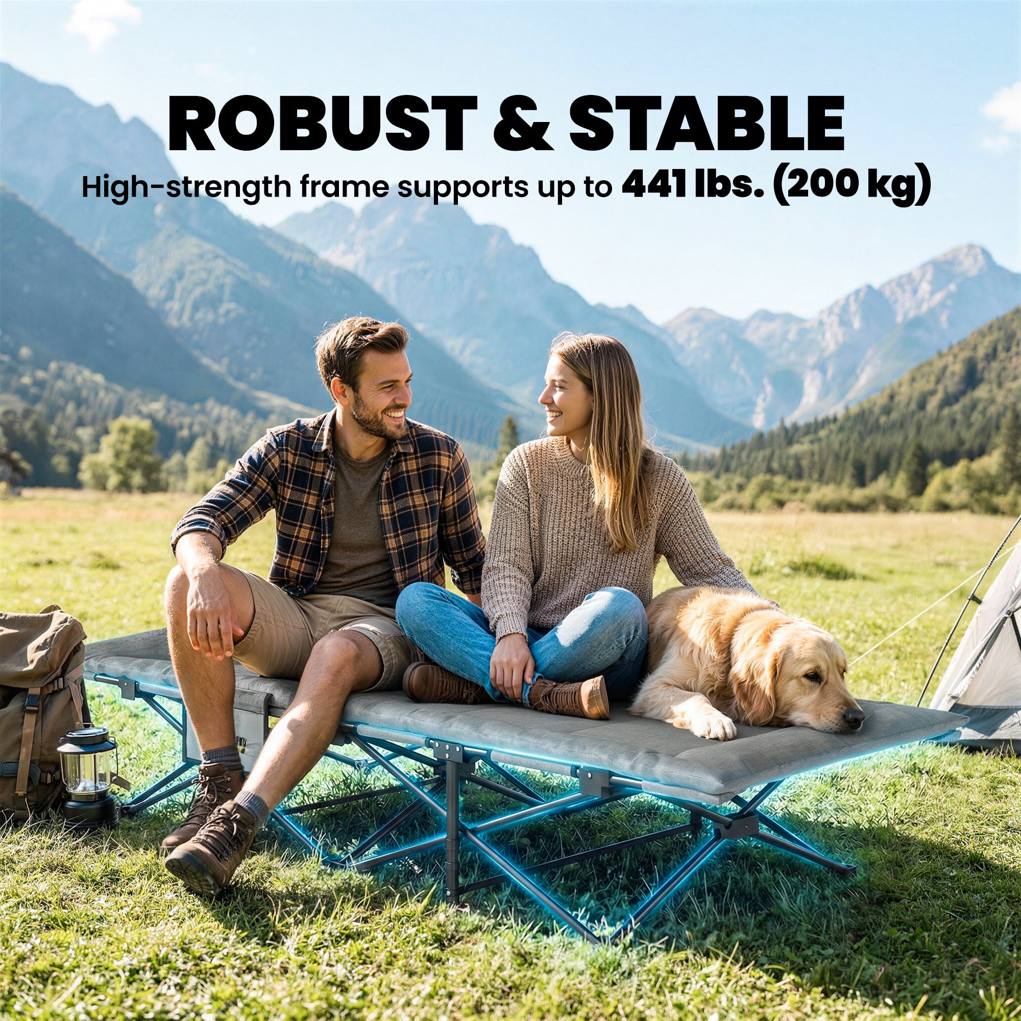 Camping Cot for Adults with Padded Cushion, 31.5" Wide Folding Bed with Carry Bag and Non-Slip Feet, Grey