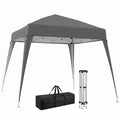 8' x 8' Pop Up Canopy, Outdoor Folding Tent, Portable Party Tent with Carrying Bag for Camping, Party, Picnic, Grey