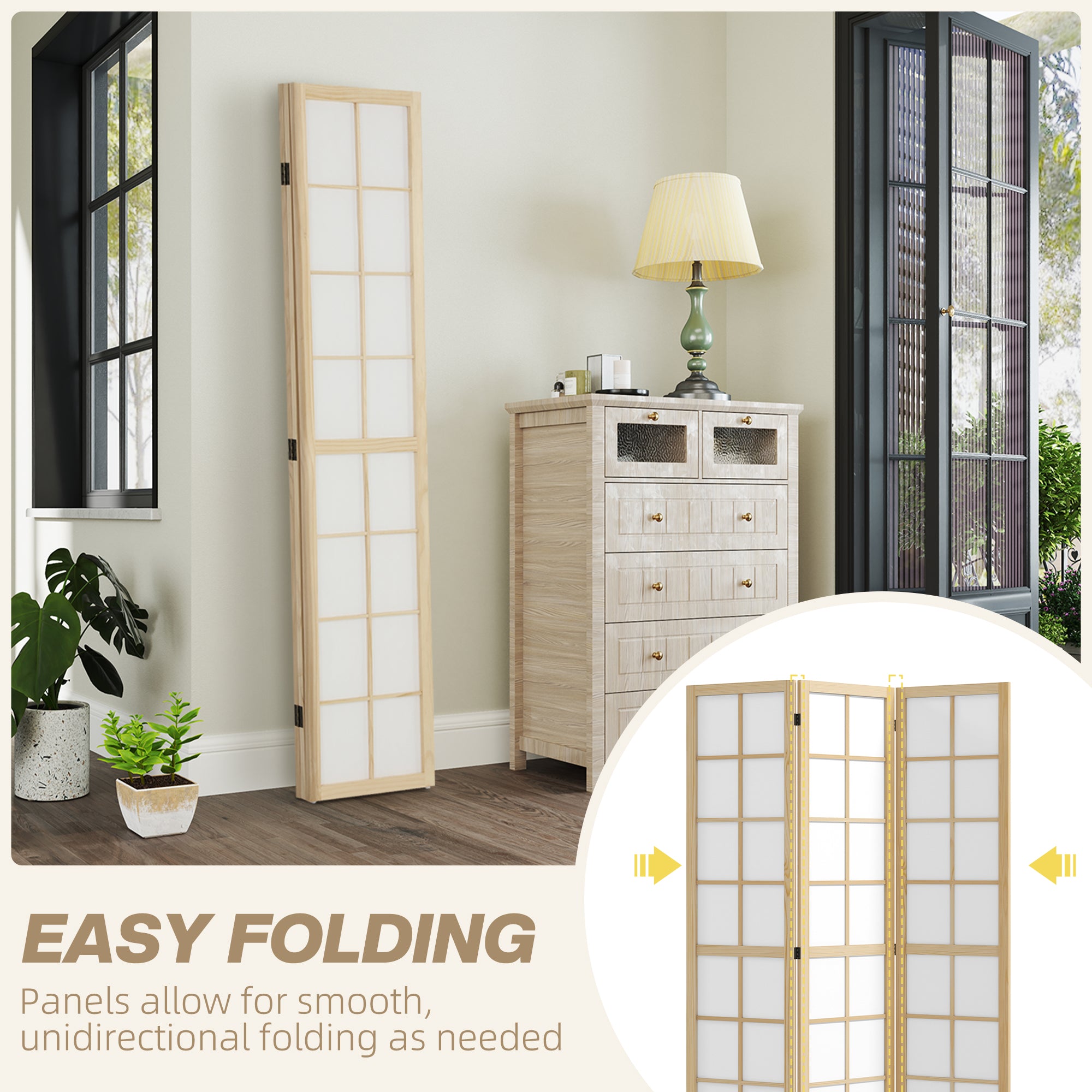 3 Panel Room Divider, 5.6 ft Folding Wall Divider Room Partition for Home Office, Bedroom