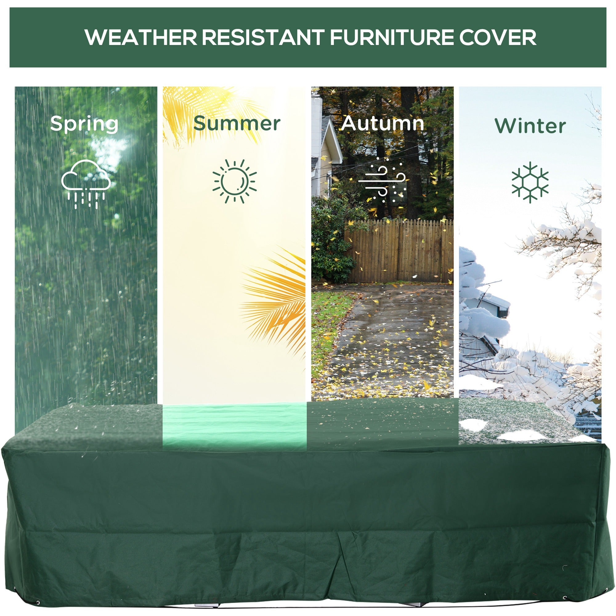 Patio Furniture Covers, Waterproof, Windproof and Anti-UV 300D Oxford Fabric Large Outdoor Furniture Cover for Outdoor Sectional Sofa Set, 97" x 65" x 26", Green