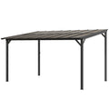 10' x 14' Hardtop Gazebo Wall-Mounted / Free Standing Outdoor Pergola with UPF 50+ & Waterproof Polycarbonate Roof