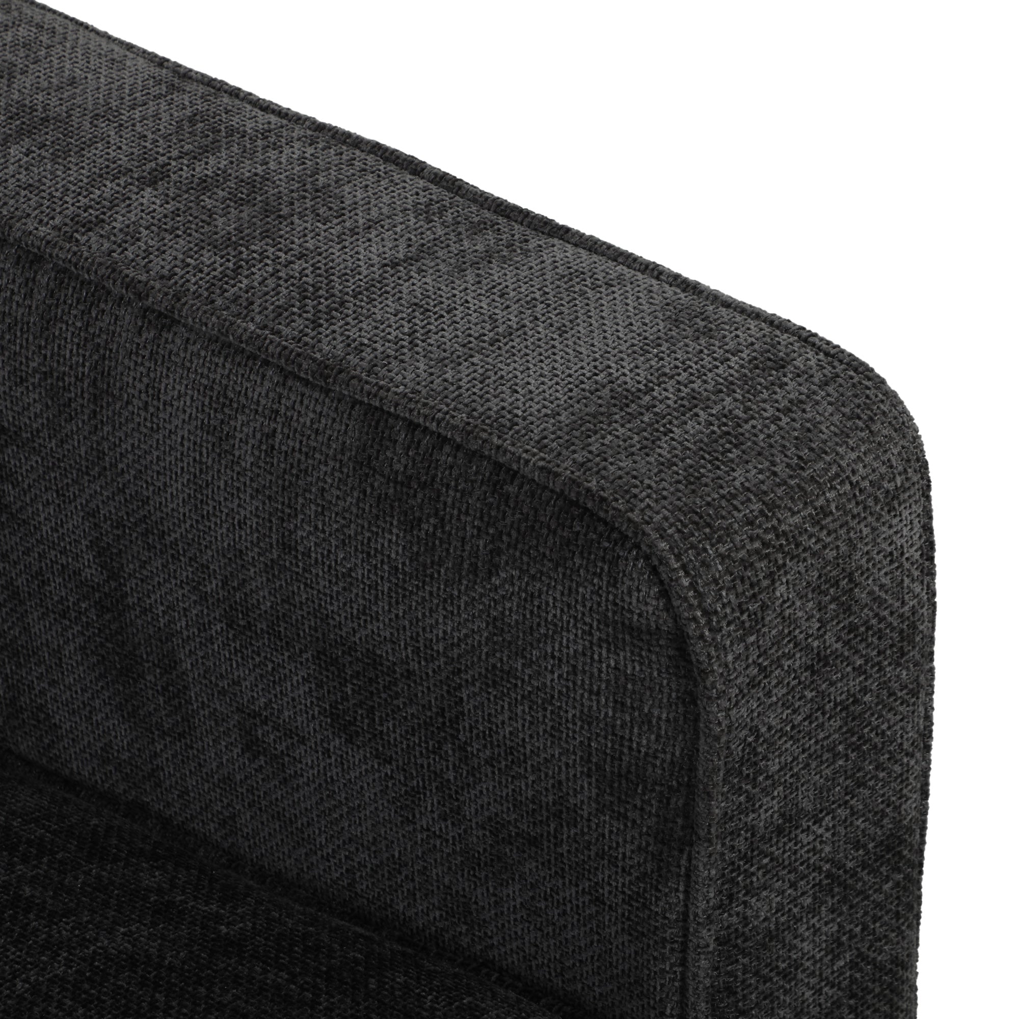3 Seater Sofa Upholstered with Padded Cushion Modern Button Tufted Couch with Wood Legs, Dark Grey