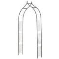 8FT Metal Garden Arch, Decorative Arbor Trellis for Climbing Plants, Wedding, Party, Event, Holiday, Black