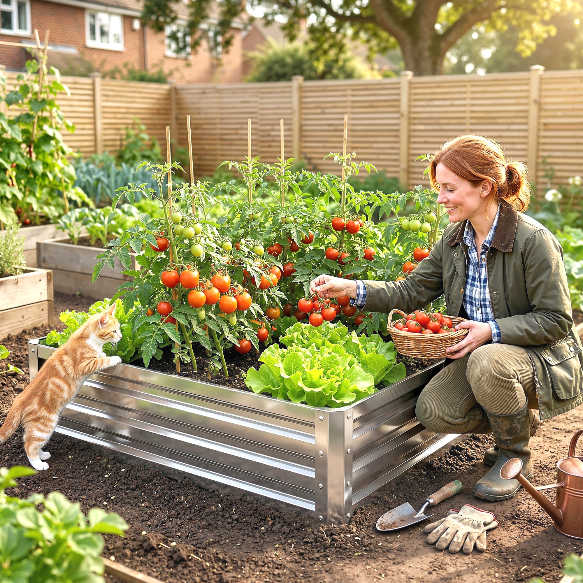 4' x 4' x 1' Galvanized Raised Garden Bed, Metal Garden Box with Open Bottom, Easy Assembly Outdoor Planter Box for Vegetables Flowers Herbs, Silver