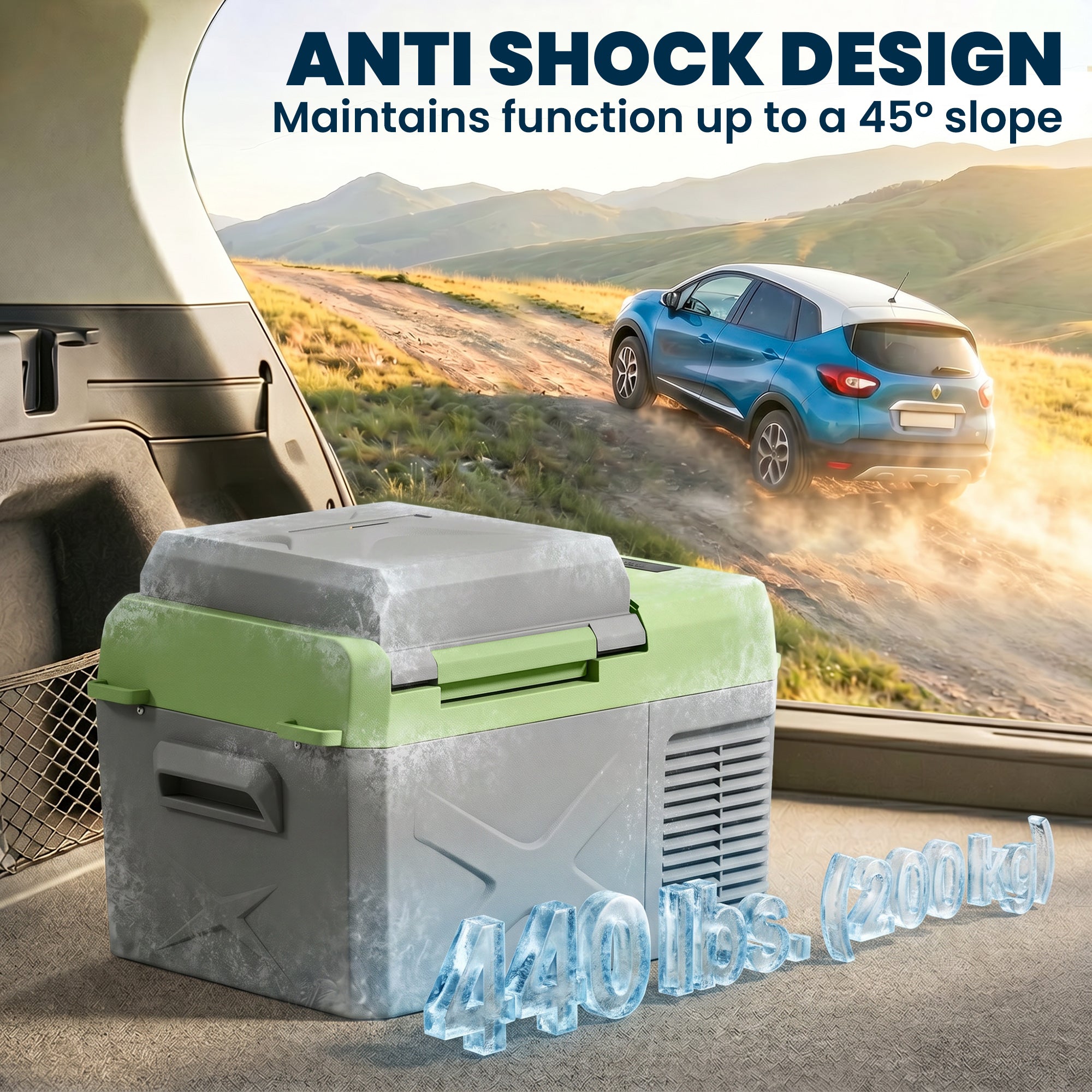 12 Volt Car Refrigerator, 12QT Car Fridge Electric Cooler, 12/24V DC and 110-240V AC, -4â„‰~68â„‰, Portable Refrigerator