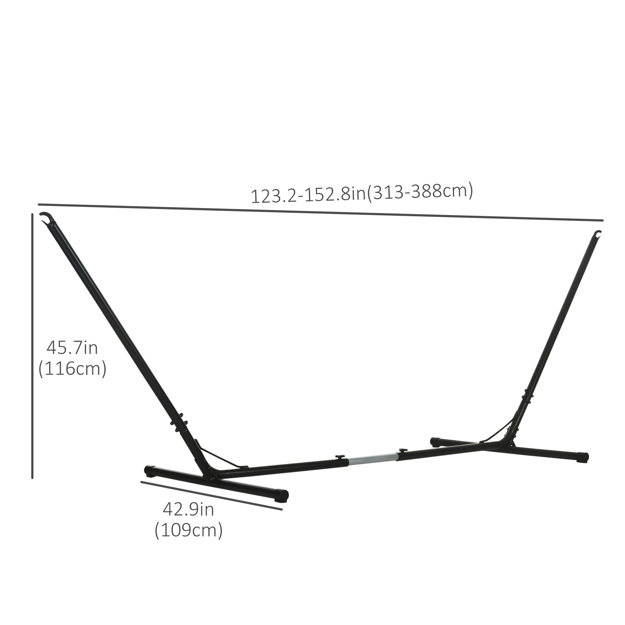 Adjustable Hammock Stand, Fits 10-13 ft Hammocks Up to 264lbs Capacity,Black