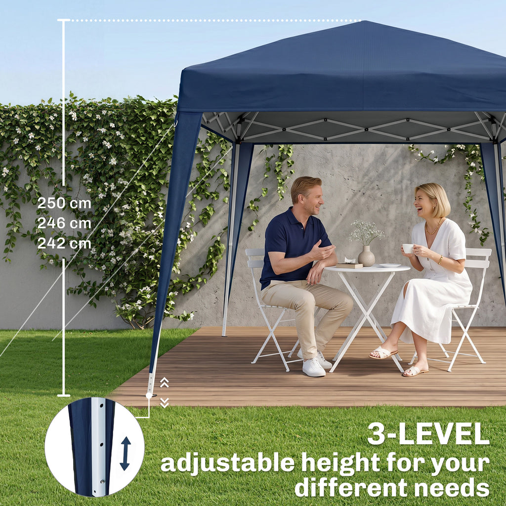 8' x 8' Pop Up Canopy, Outdoor Folding Tent, Portable Party Tent with Carrying Bag for Camping, Party, Picnic, Blue