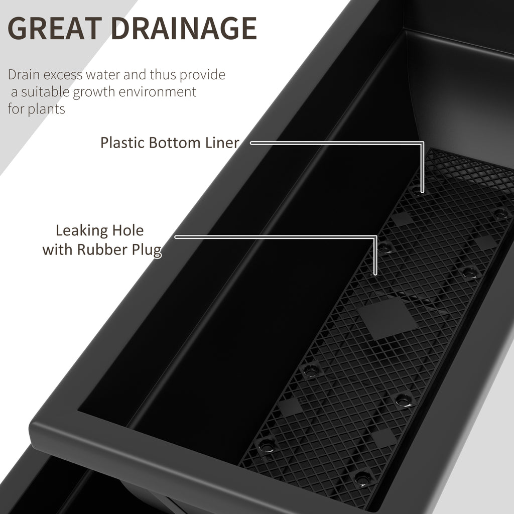 5-Tier Raised Garden Bed with 5 Planter Box, Outdoor Plant Stand Grow Containers with Leaking Holes, Black