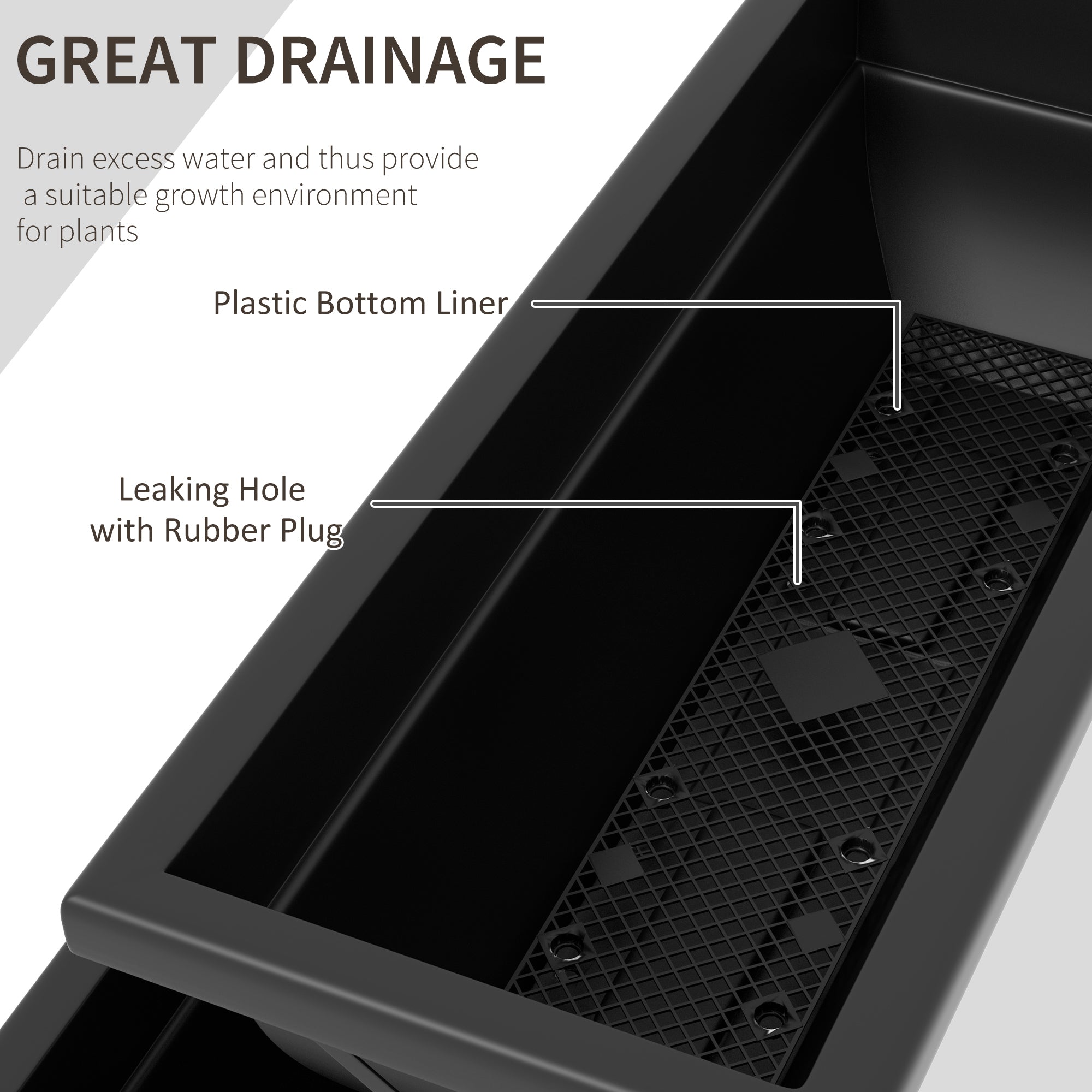 5-Tier Raised Garden Bed with 5 Planter Box, Outdoor Plant Stand Grow Containers with Leaking Holes, Black