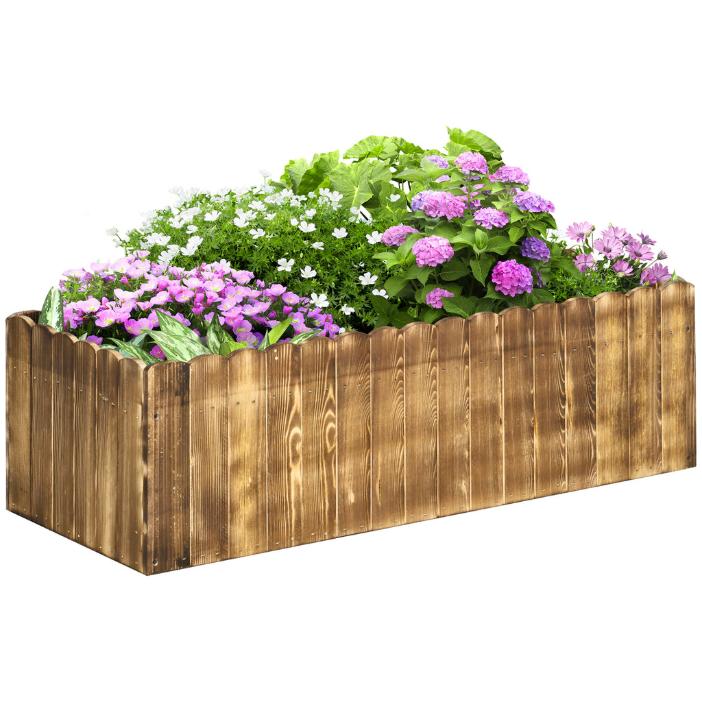 40" x 16" x 12"  Wooden Raised Garden Bed, Raised Planter Box, Planter Raised Bed with Drainage Holes, Natural