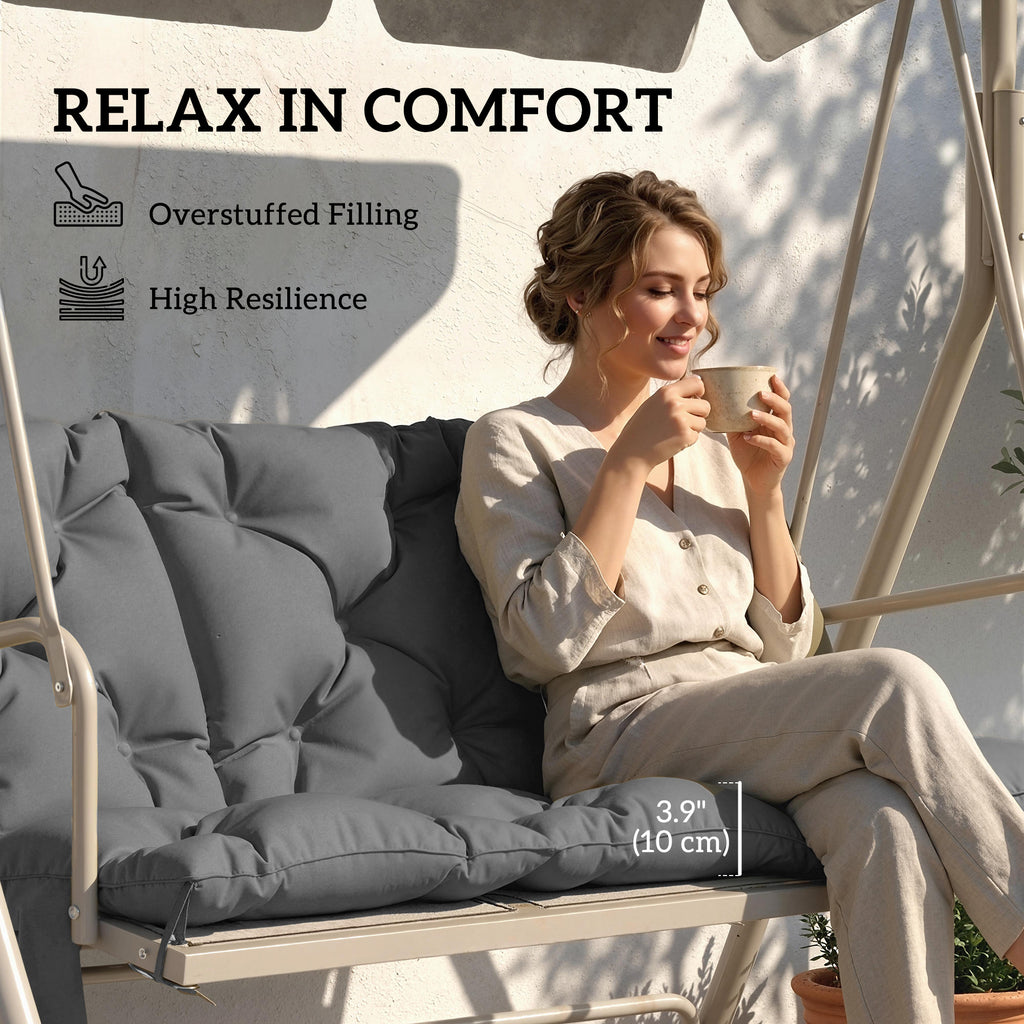 Bench Cushion Water-Repellent Outdoor Furniture Pad Seater Swing Chair 59.1" x 39.4" Dark Grey