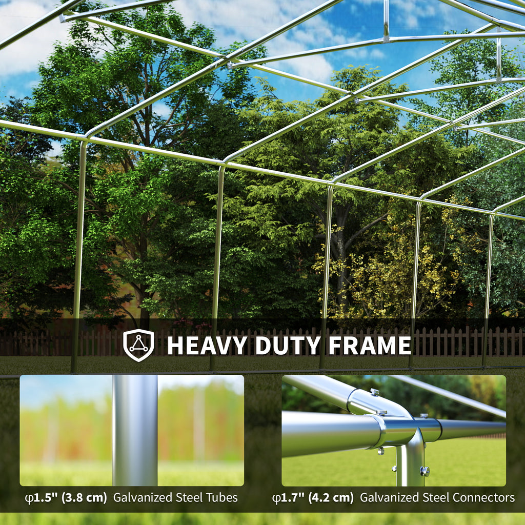 20'x33' Heavy Duty Large Party Tent & Carport with Removable Sidewalls, Portable Garage Canopy Tent, Grey
