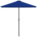 8ft Half Round Umbrella Outdoor Balcony Parasol Patio Garden Outdoor Window Sun Shade w/ 5 Ribs