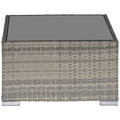 Rattan Garden Coffee Table, 25.6" Square Garden Rattan Table with Tempered Glass Top, Grey