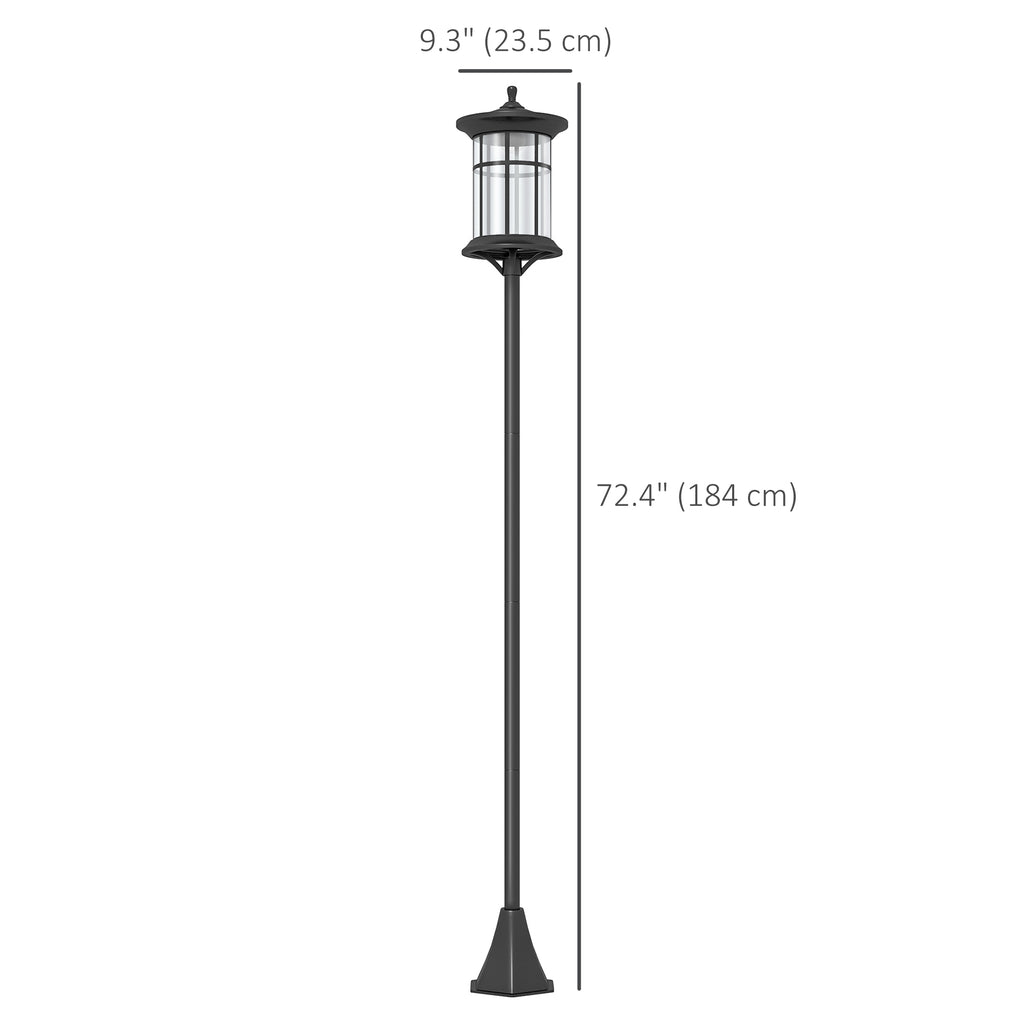 72" Solar Post Light, Cool White LED Outdoor Lamp, Waterproof IP44 for Patio, Garden, Backyard, Pathway