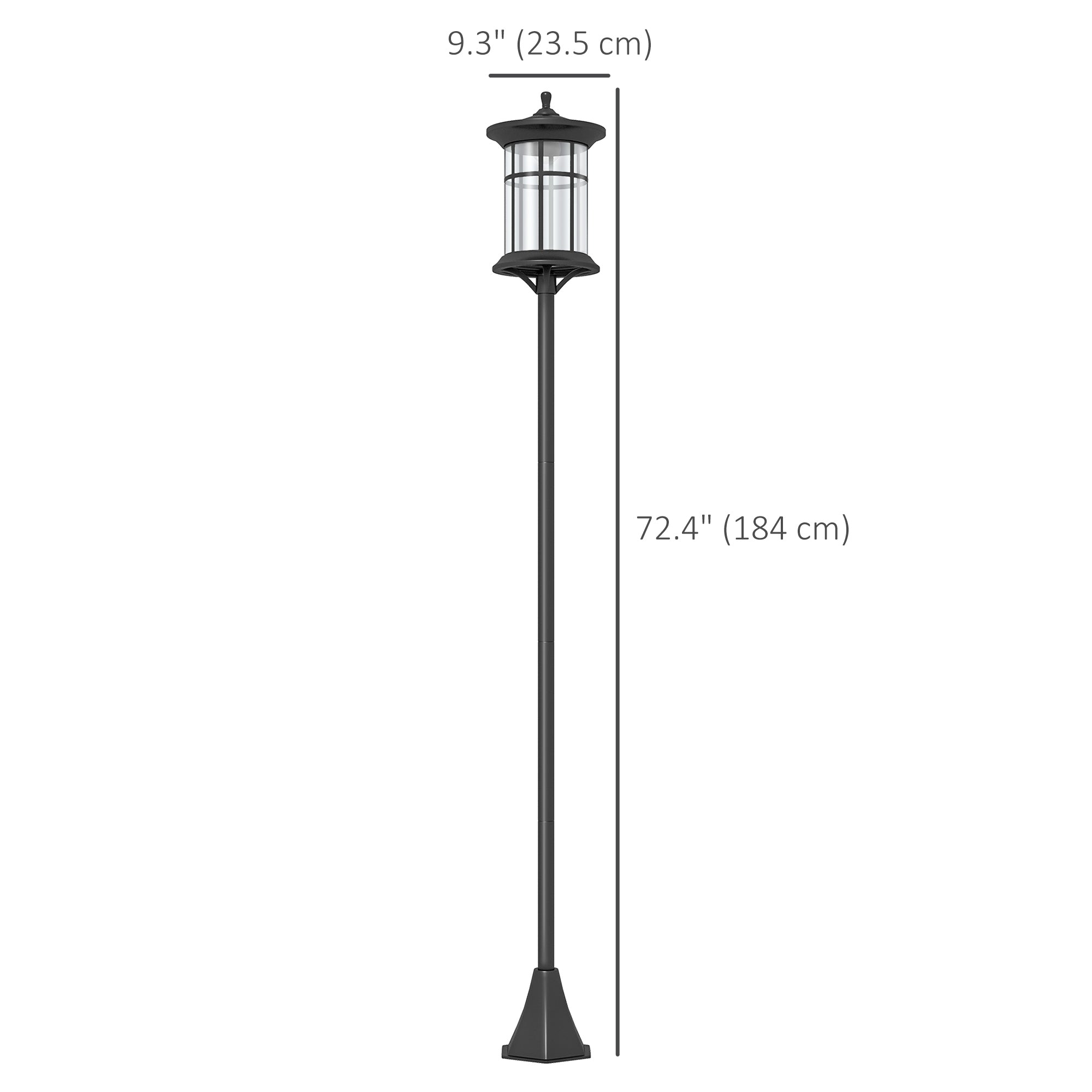 72" Solar Post Light, Cool White LED Outdoor Lamp, Waterproof IP44 for Patio, Garden, Backyard, Pathway