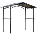 8' x 5' Hardtop Grill Gazebo Aluminium BBQ Canopy Gazebo Outdoor Canopy with Side Shelves