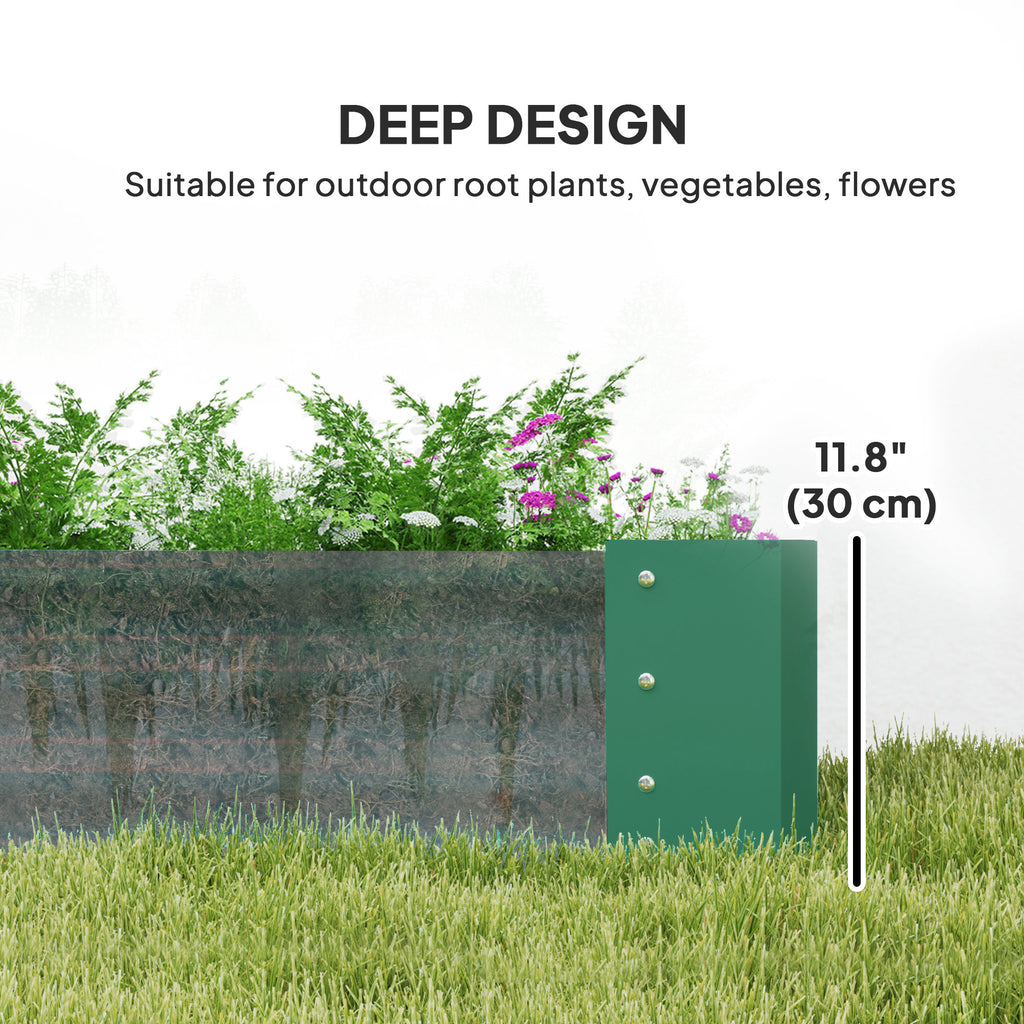 6 x 3 x 1ft Galvanized Raised Garden Bed, Reinforced Outdoor Planter Box with Open Bottom, Green