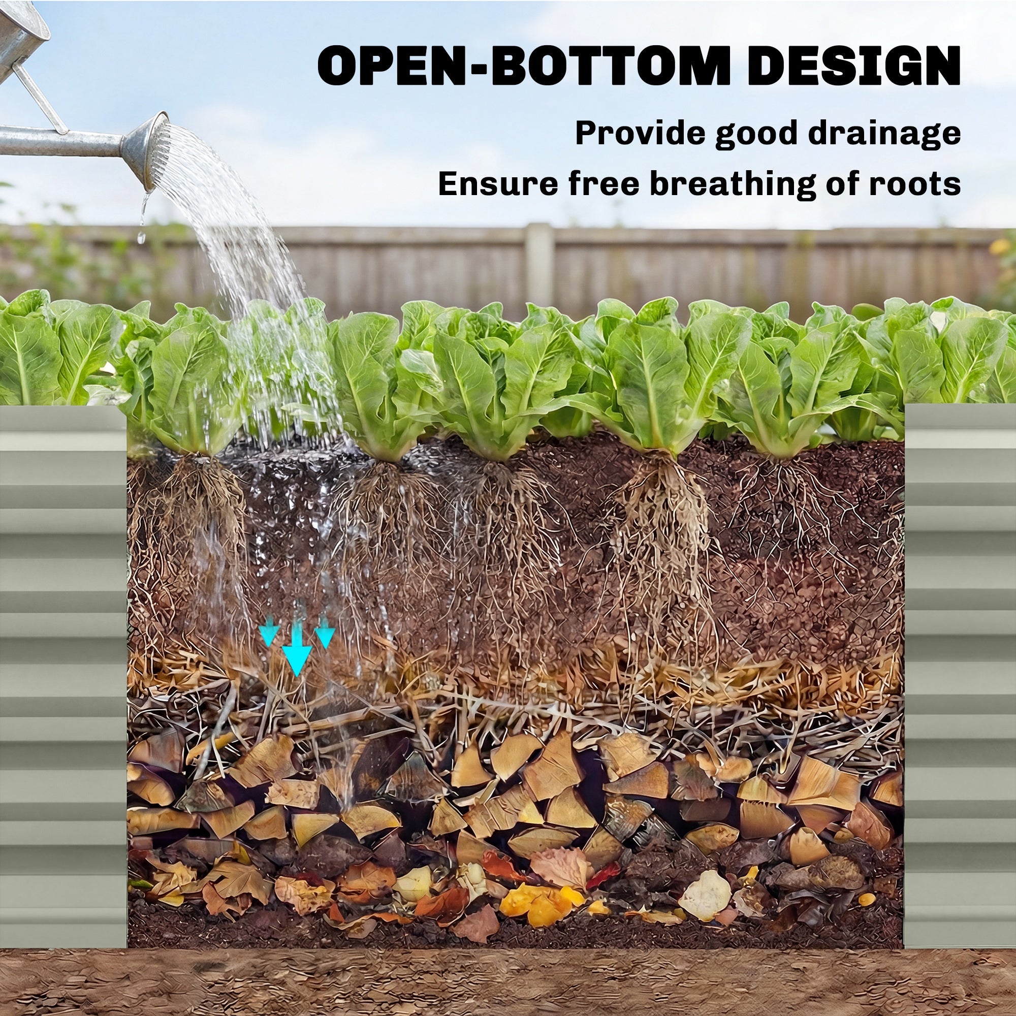 8' x 2.6' x 1.5' Galvanized Raised Bed, Large Elevated Planter Box for Growing Flowers, Herbs and Vegetables, Light Grey