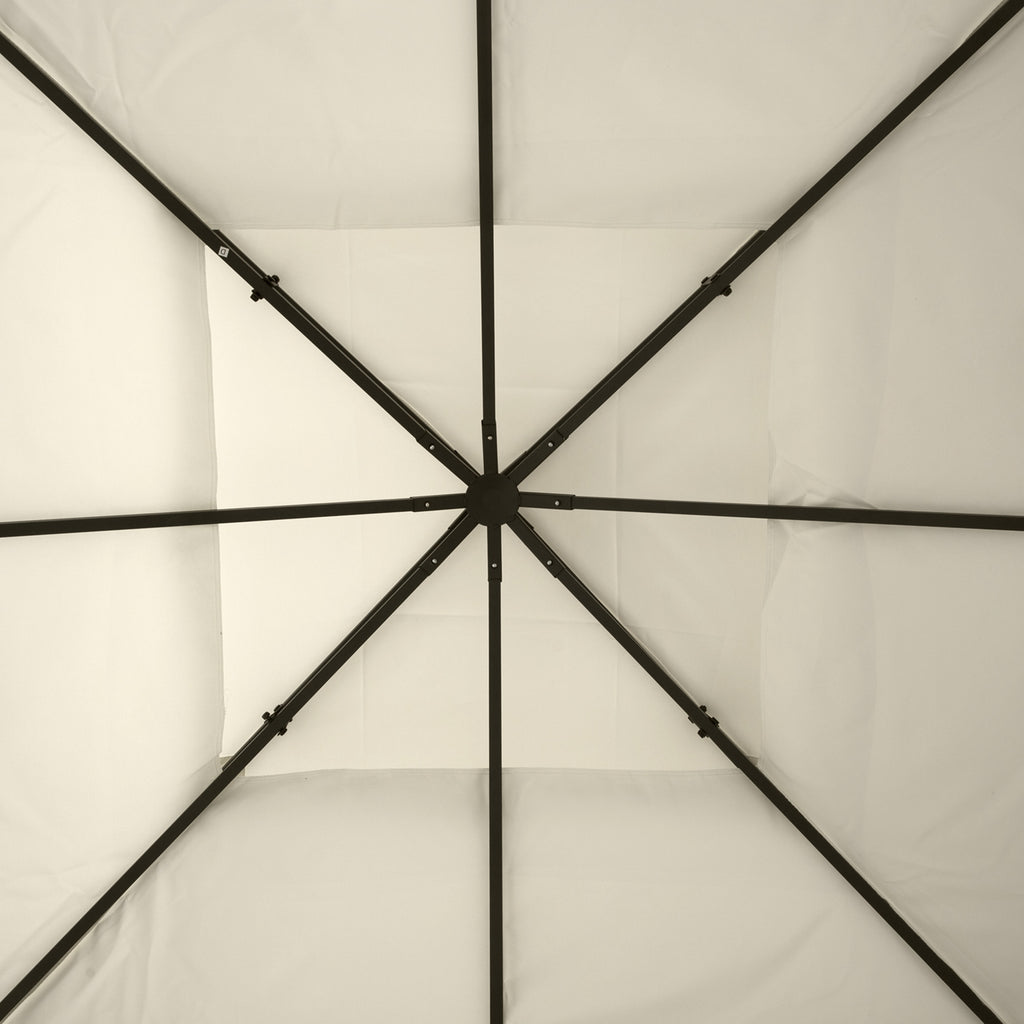 Square2-Tier Gazebo Canopy Replacement Top Cover Water-resistant UV Protected Shade Protection (Cream White)