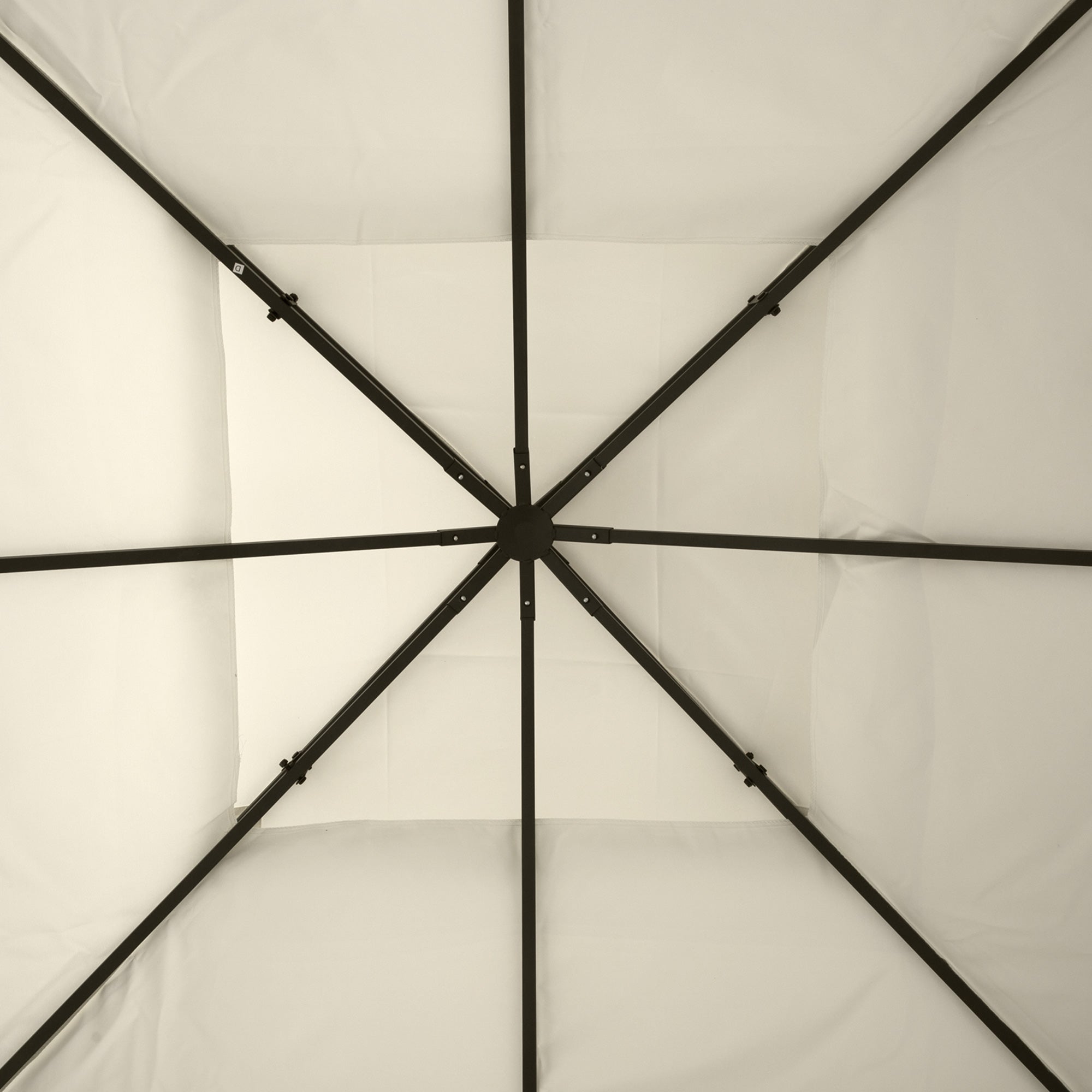Square2-Tier Gazebo Canopy Replacement Top Cover Water-resistant UV Protected Shade Protection (Cream White)