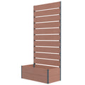 Raised Garden Bed with Trellis, Freestanding Elevated Planter Box for Climbing Vines, 28" x 15" x 59", Light Brown