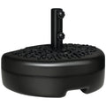 Plastic Half Round Umbrella Base, Sand or Water Filled Half Patio Umbrella Stand Holder 40lb Water or 46lb Sand, Black
