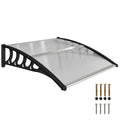 Awning Door Canopy, 40.6" x 38" Polycarbonate Front Door Outdoor Patio Cover with Hollow Sheet for UV Protection, Clear