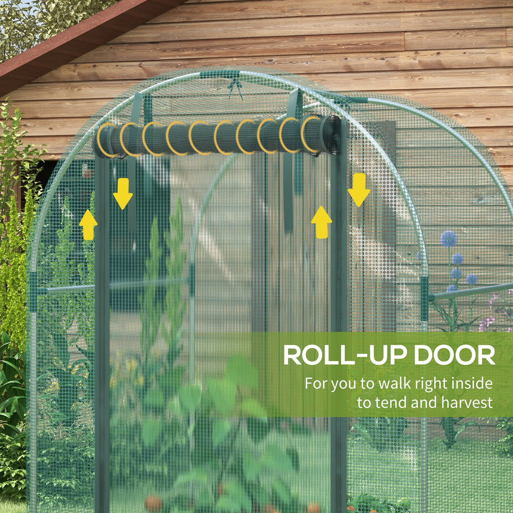 Galvanized Steel Crop Cage, Plant Protection Tent with Zippered Door, 4' x 4', Green