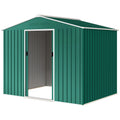 8' x 6' Outdoor Storage Shed, Metal Garden Tool Storage House with Lockable Sliding Doors and Vents, Green