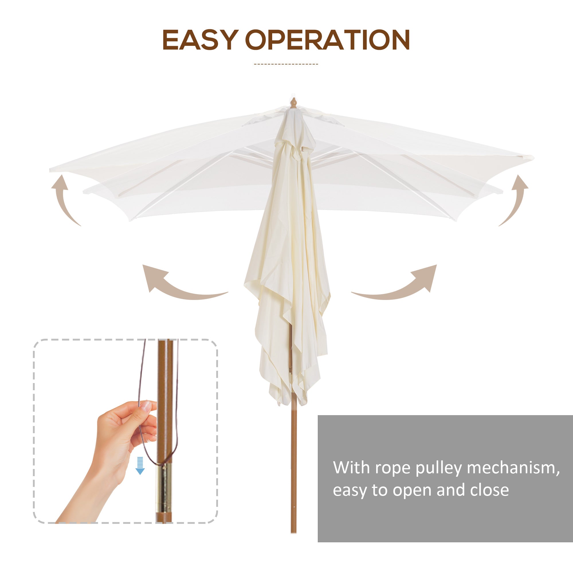 Patio Umbrella Market Patio Sun Umbrella Rectangle Cream White
