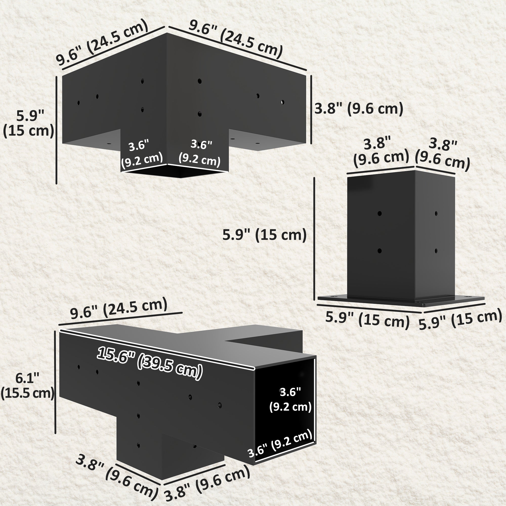 12PCS Pergola Kit, Pergola Brackets with 3-Way & 4-Way Corner Brackets for 4"x4" (Actual 3.6"x3.6") Lumber