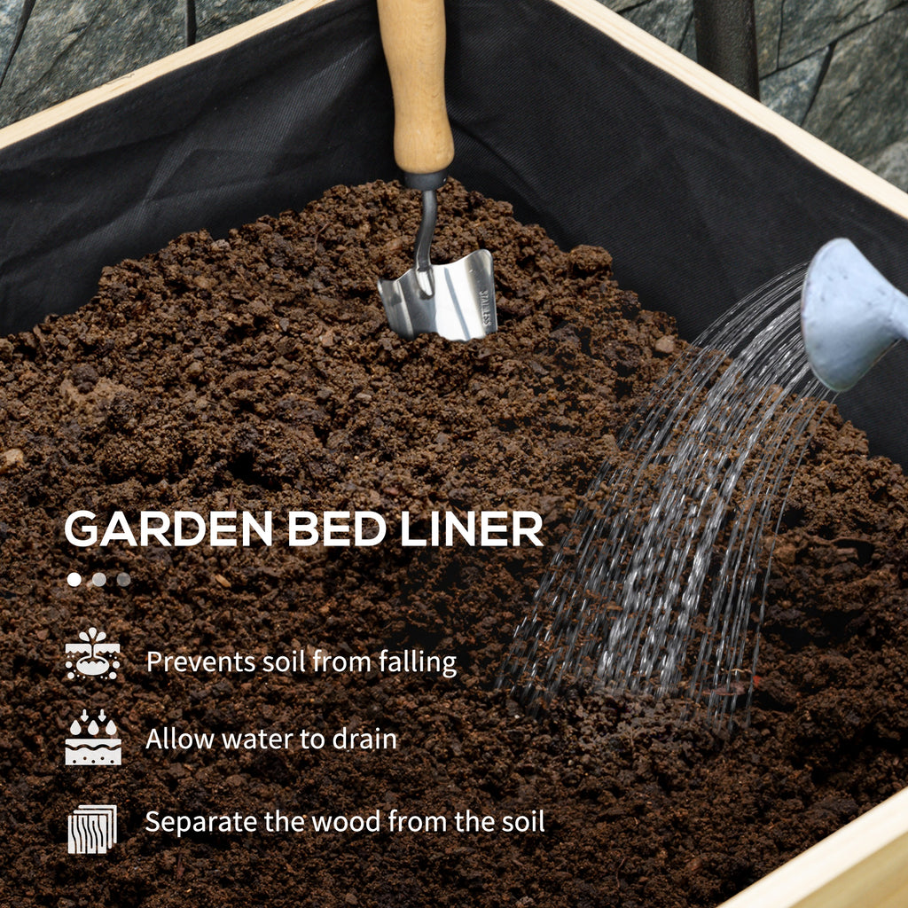 Wooden Raised Garden Bed Planter, Large Elevated Planter Box with Legs, Bed Liner and Drain Holes, 7.4' x 1.8' x 2.6'