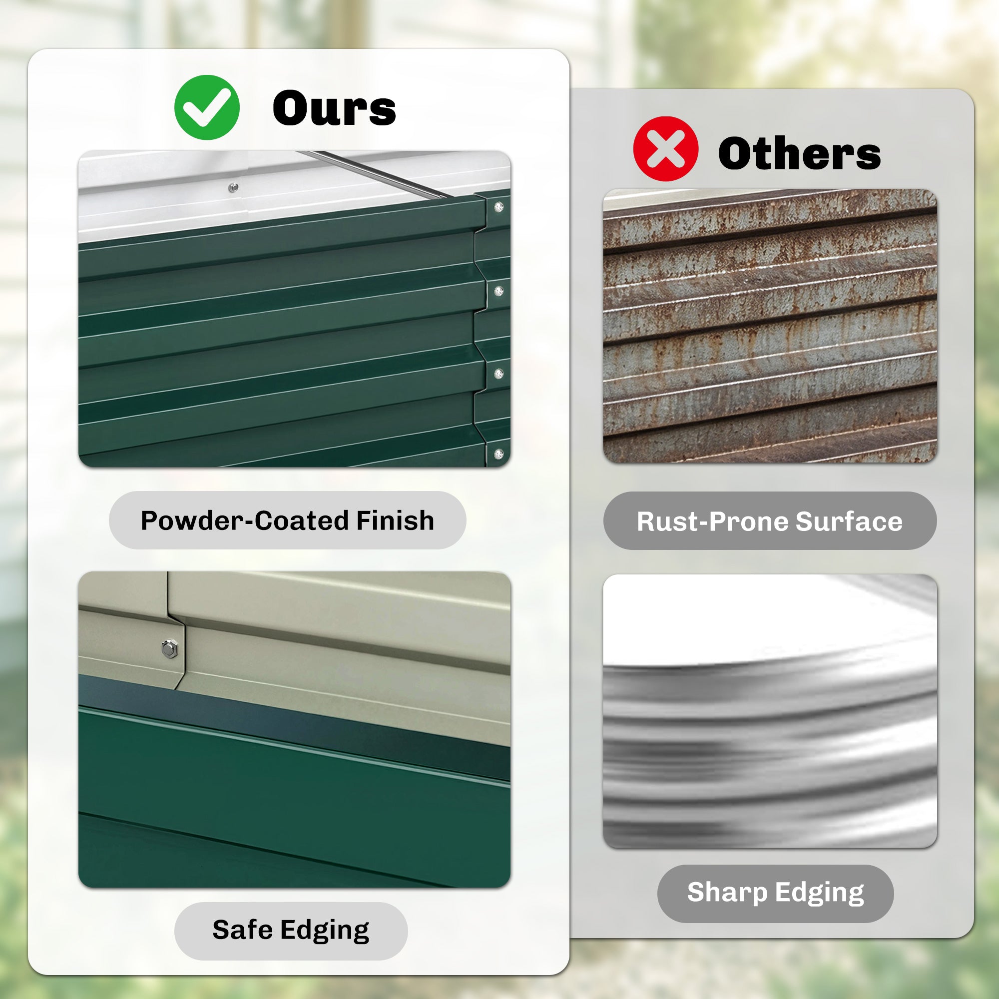 Galvanized Raised Garden Bed, Outdoor Planter Box for Vegetables, Flowers, Herbs, 4' x 2' x 1', Dark Green