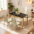 Affordable 3-piece rectangular glass kitchen table and chairs set