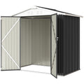 6.5' x 4'  Outdoor Storage Shed, Metal Garden Shed with Lockable Double Doors, 4 Vents, Dark Grey