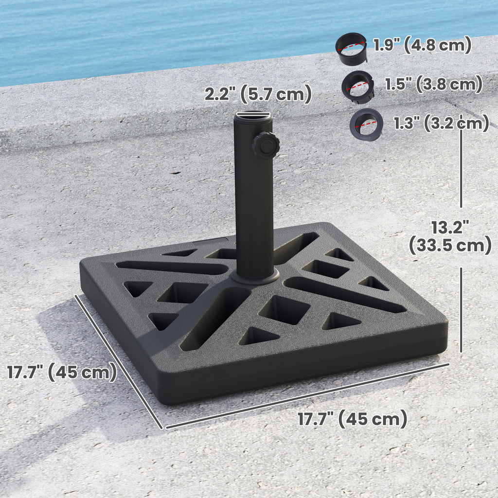 Umbrella Base, 33lbs HDPE Outdoor Umbrella Stand Parasol Stand with Cut-Out Design