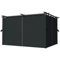 10' x 13' Pergola with Retractable Canopy and Curtains, UPF30+ Sun Shade Shelter for Grill, Garden, Backyard, Deck