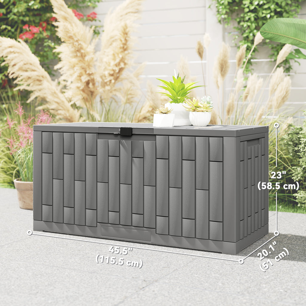 80 Gallon Resin Deck Box, Lockable Outdoor Storage Box, Splash-Resistant & UV Resistant Patio Storage Container
