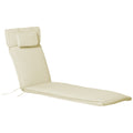 Lounger Chair Cushion ONLY with Thick Padded, Headrest, Cream White