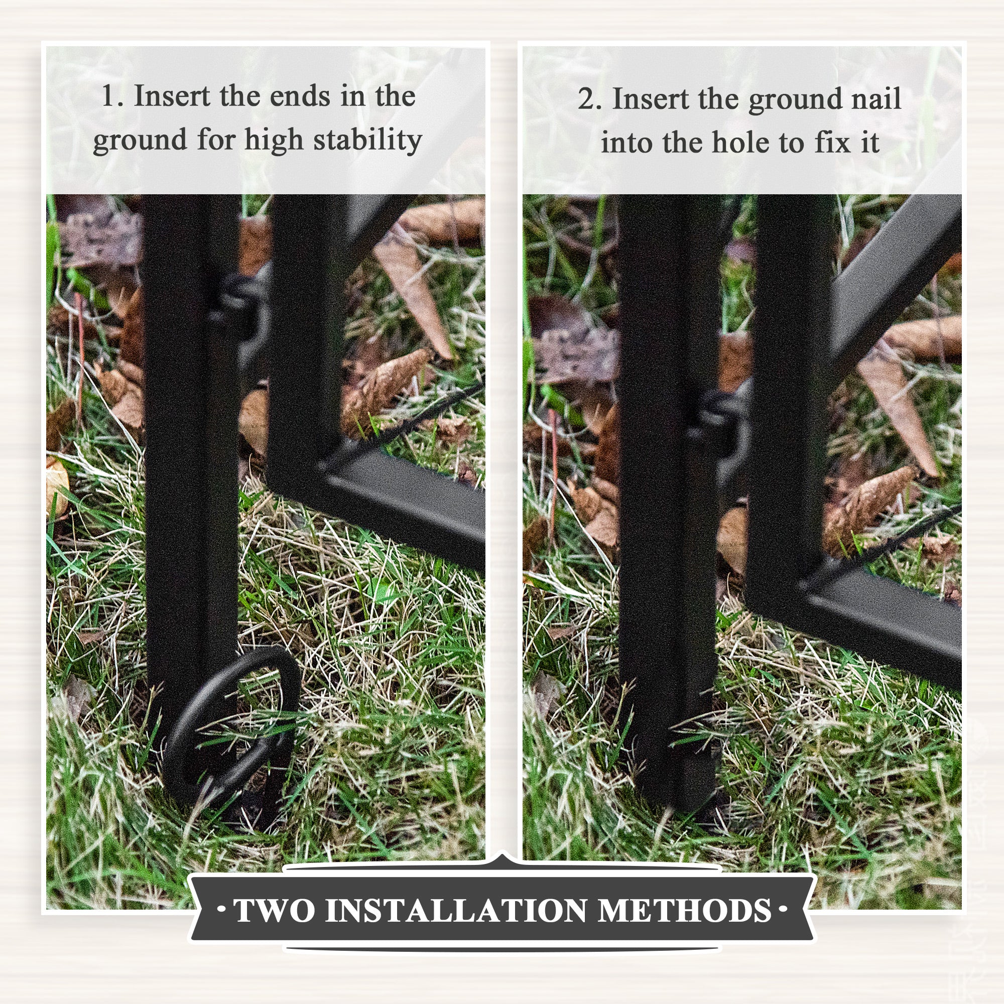 7FT Metal Garden Arch with Gate Climbing Planter Frame Backyard Decor for Vines Morning Glory Black